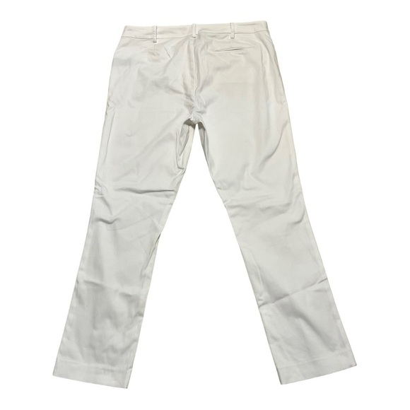 Lauren Ralph Lauren Slim-Fit Flat Front Trousers White Straight-Leg Dress Pants - Picture 2 of 8
